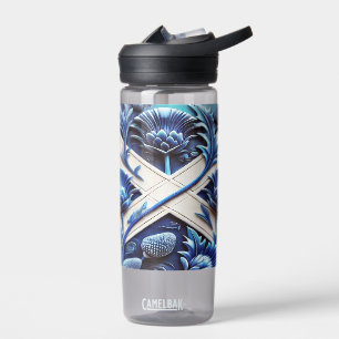 Botella de agua con diseño escocés de fragmentos
