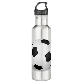 Botella de agua con el balón de fútbol de la UEFA