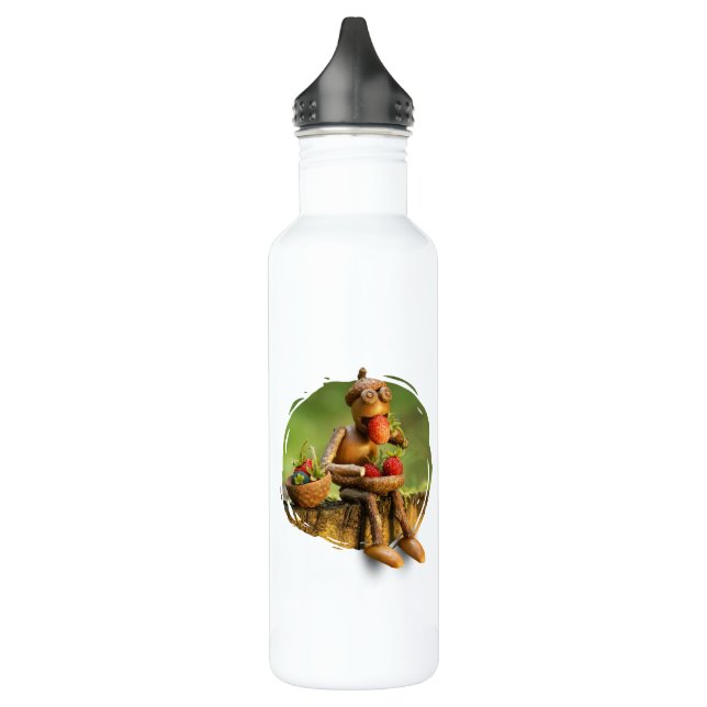 Botella de agua con elfo de bellota en el bosque (Izquierda)