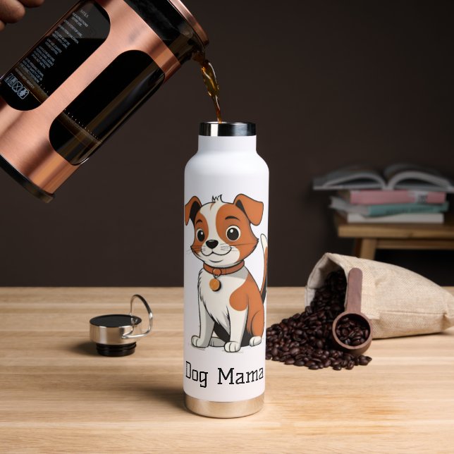 Botella de agua con estilo Dog Mama (Café)