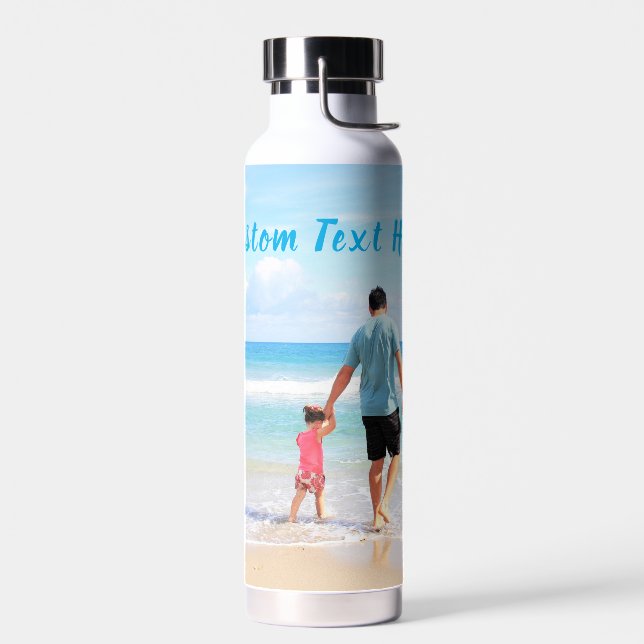 Botella de agua con foto personalizada Texto perso (Izquierdo)