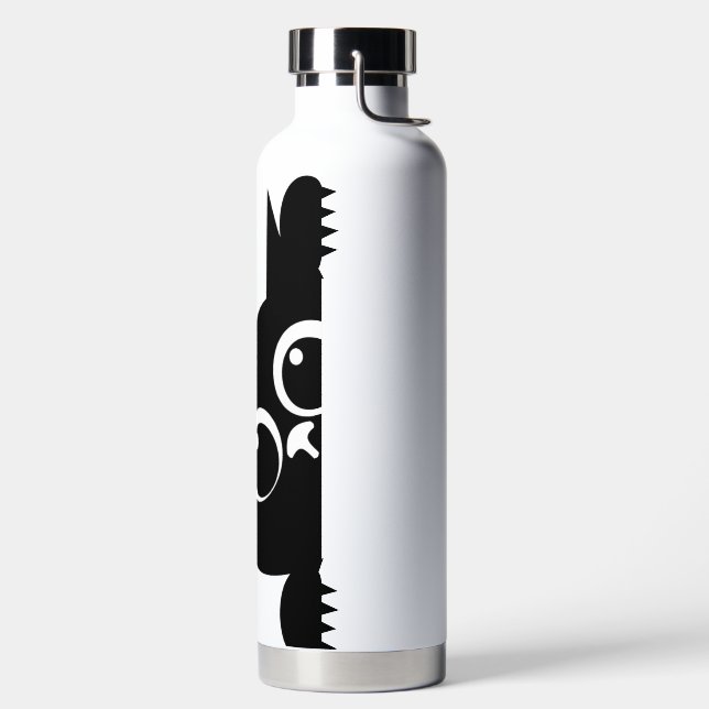 Botella De Agua Con Gato Negro Cubierto (Izquierda)
