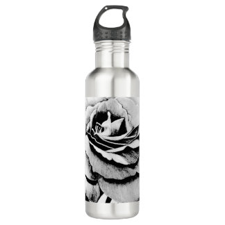 Botella de agua con grabado Rosa de 24 oz