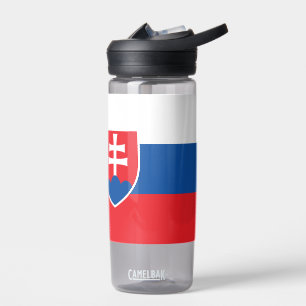 Botella de agua con la bandera de Eslovaquia