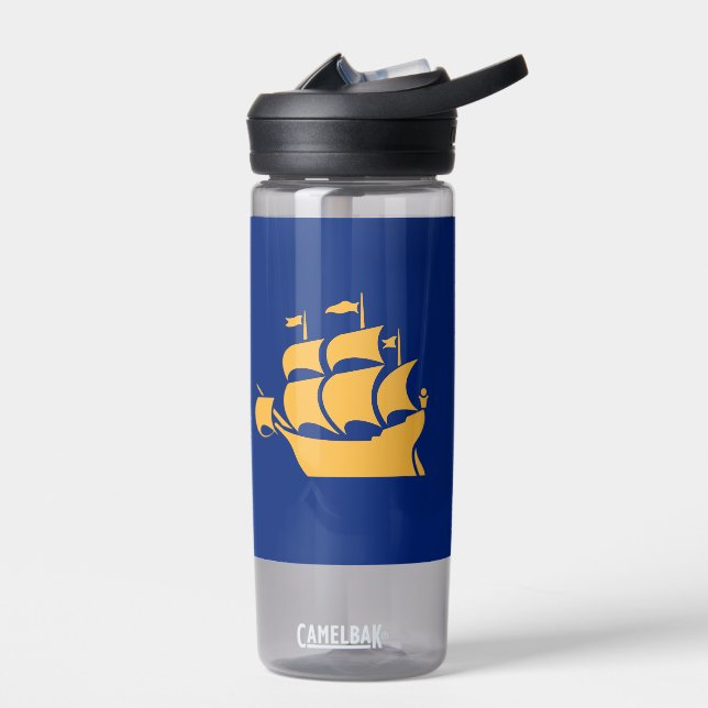 Botella de agua con la bandera de la ciudad de Que (Izquierdo)