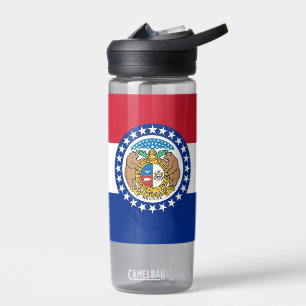 Botella de agua con la bandera de Missouri, EE. UU