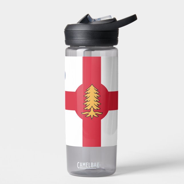 Botella de agua con la bandera de Montreal, Quebec (Izquierdo)