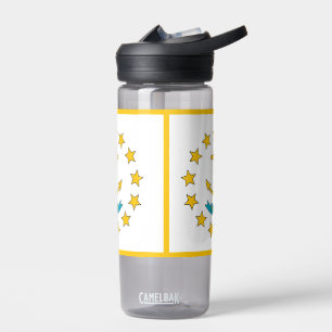 Botella de agua con la bandera de Rhode Island, EE