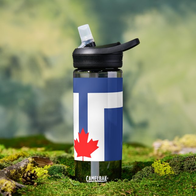Botella de agua con la bandera de Toronto, Canadá (Exterior)