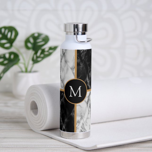 Botella de agua con letra personalizada Falso márm (Yoga)