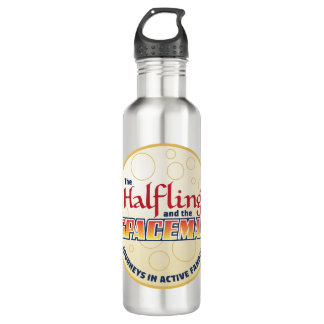 Botella de agua con logotipo de halfling y Spacema