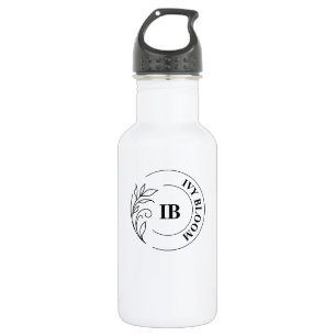 Botella de agua con monograma elegante (532 ml)