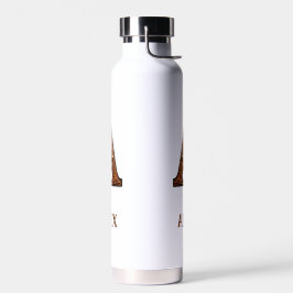Botella de agua con monograma occidental de cuero