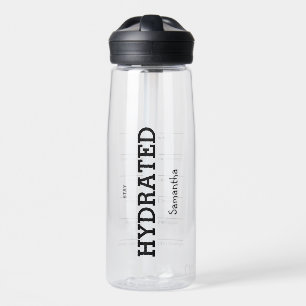 Botella de agua con motivación para la salud clara