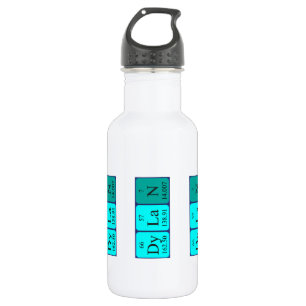 Botella de agua con nombre de tabla periódico Dyla