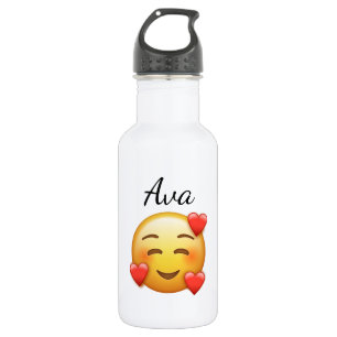 Botella de agua con nombre personalizado con Emoji