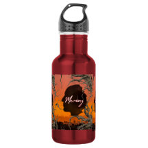 Botella de agua con nombre personalizado estética