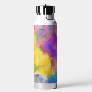 Botella de agua con pajita