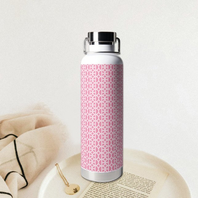 Botella de agua con patrón de círculo rosa (Subido por el creador)