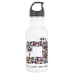 Botella de agua con patrón de tejido de coser col