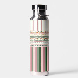 Botella de agua con patrón floral personalizado y