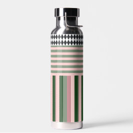 Botella de agua con patrón moderno personalizado