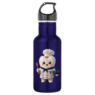 Botella de agua con personaje de diente de chef li