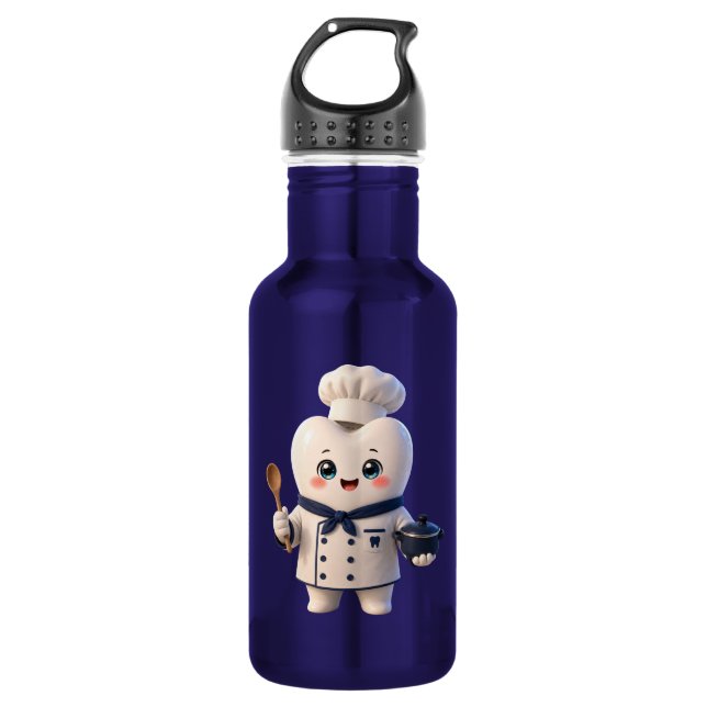 Botella de agua con personaje de diente de chef li (Anverso)
