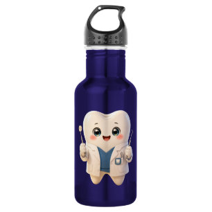 Botella de agua con personaje de diente de dentist