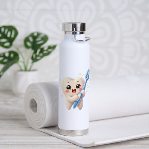 Botella de agua con personaje de diente lindo para