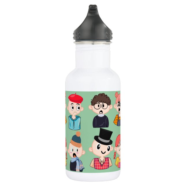 Botella de agua con personajes de dibujos animados (Derecha)