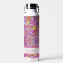 Botella de agua con Personalizado de color rosa y