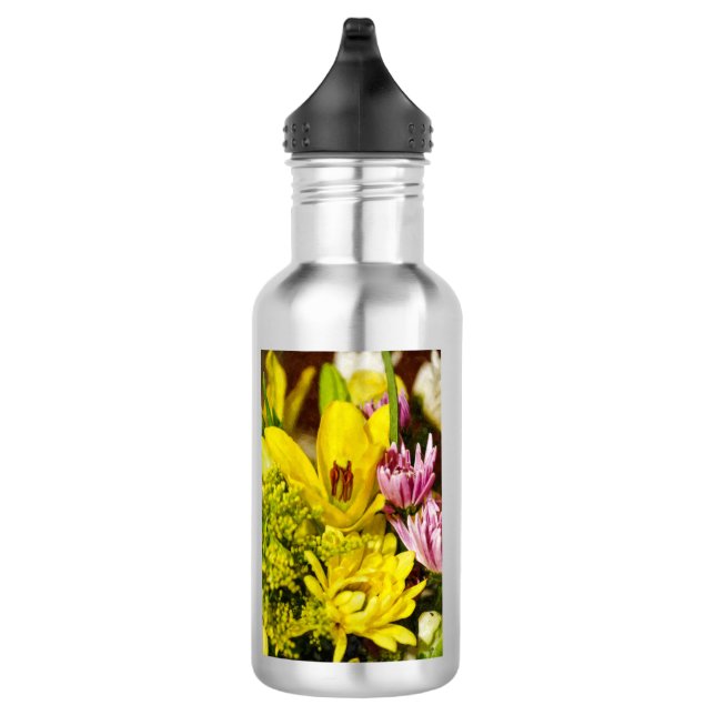 Botella de agua con ramo alegre pintado (Derecha)
