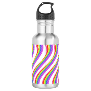 Botella de agua con remolino arco iris