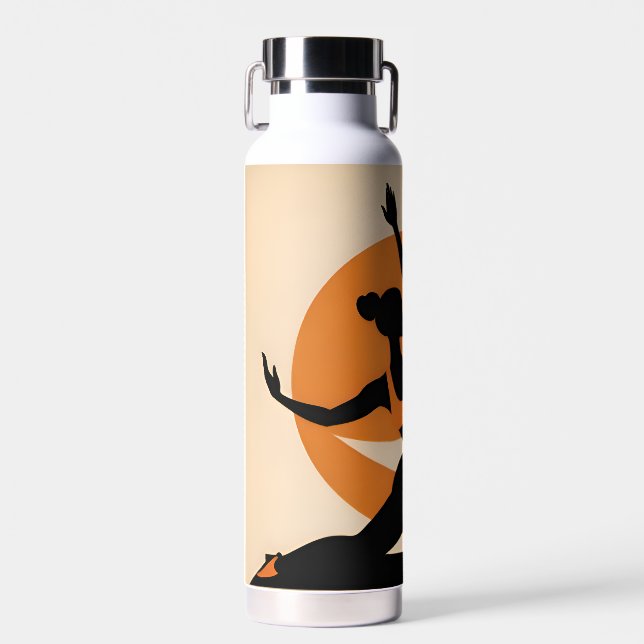 Botella de agua con tema de yoga (Delantero)