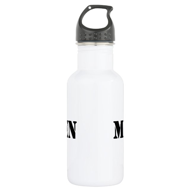 Botella de agua con texto para hombres con fuente  (Anverso)