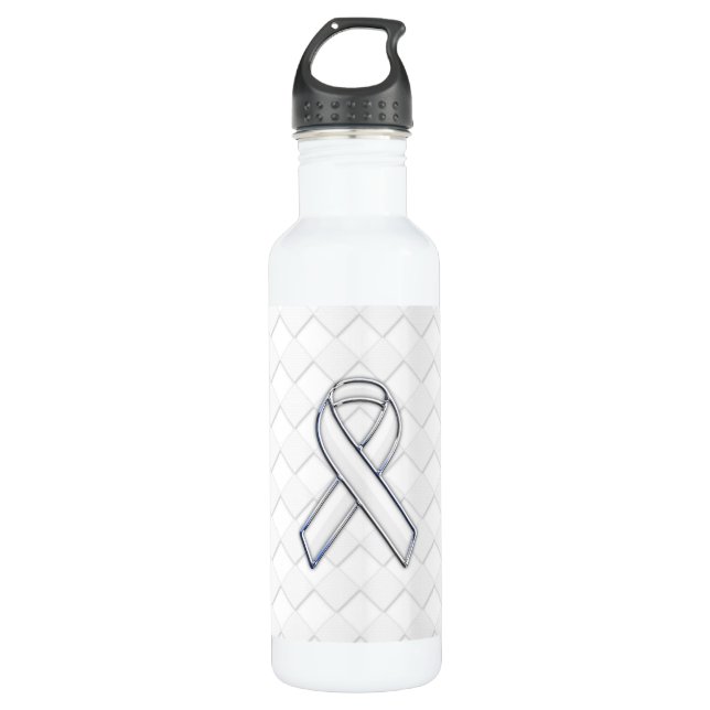 Botella De Agua Conciencia de la cinta blanca cromada sobre la imp (Anverso)