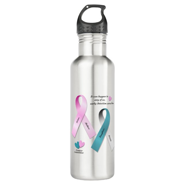 Botella De Agua Conciencia del cáncer (Anverso)