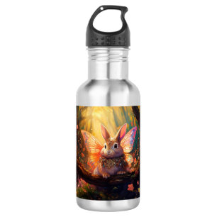 Botella De Agua Conejito caprichoso en un bosque encantado