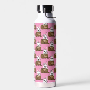 Botella De Agua Conejo blanco en huevo de chocolate Feliz Patrón d