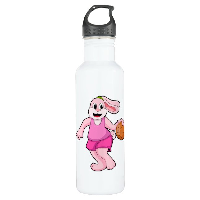 Botella De Agua Conejo de Básquetbol Deportivo (Anverso)