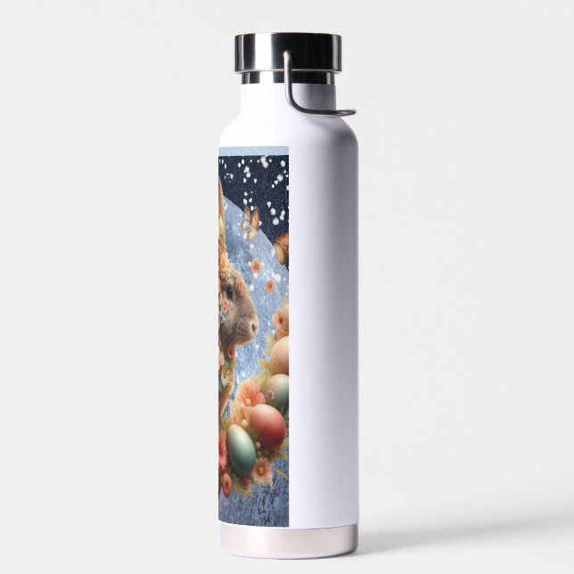 Botella De Agua Conejo de Pascua en flor  (Izquierdo)
