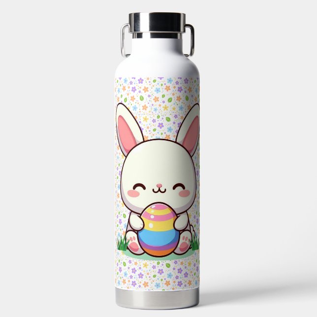 Botella De Agua Conejo de primavera/Semana Santa con huevo (Delantero)