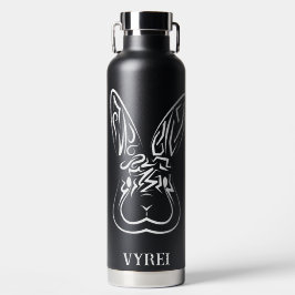 Botella De Agua Conejo tribal blanco y negro