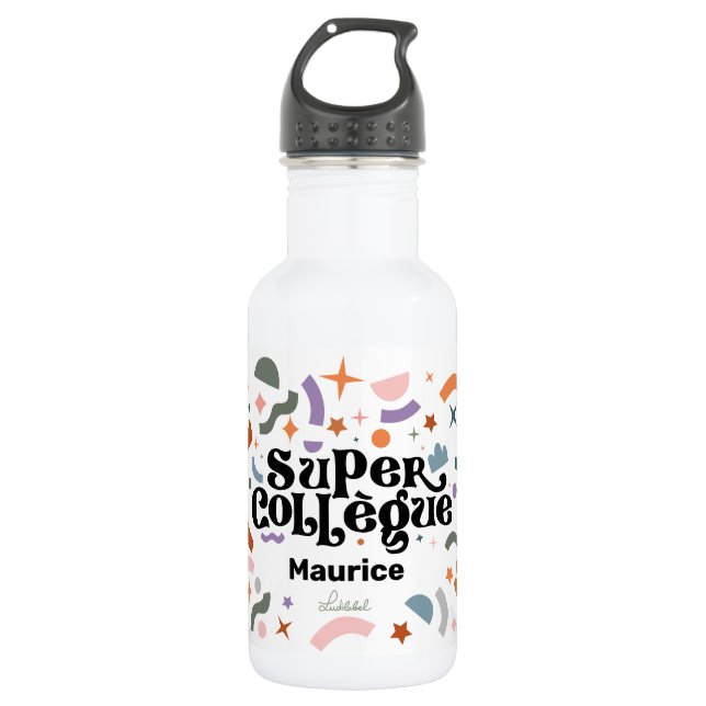 Botella De Agua Confetti - Super Collègue (Anverso)