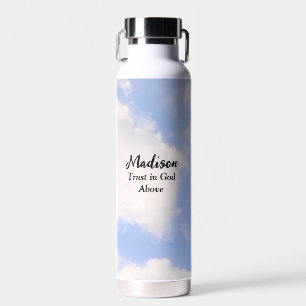 Botella De Agua Confianza en Dios Nombre Inspirador Personalizado