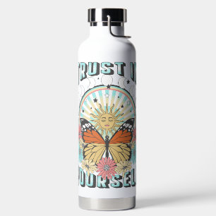 Botella De Agua Confiar en ti mismo Sol celeste y mariposa