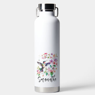 Botella De Agua Conjunto De Cuatro Hummingbirds Floral Wreath
