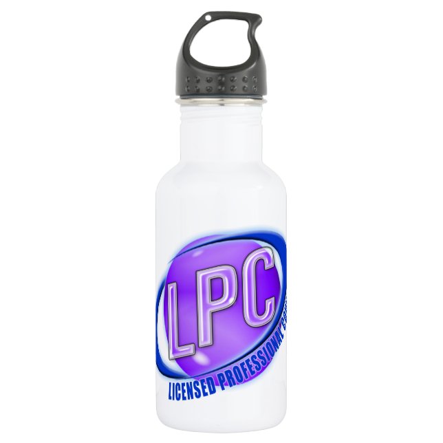 BOTELLA DE AGUA CONSEJERO PROFESIONAL AUTORIZADO LOGOTIPO DEL LPC (Anverso)