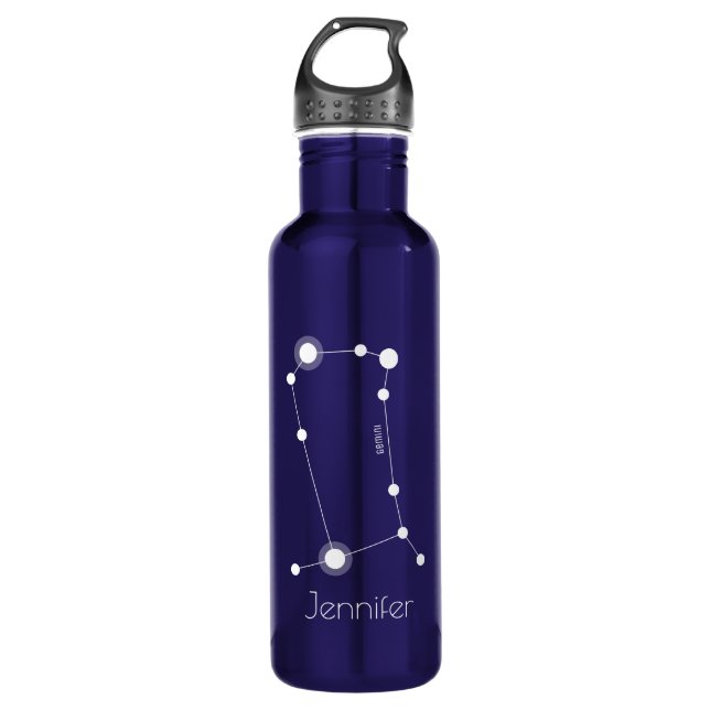 Botella De Agua Constelación geminíaca personalizada (Anverso)